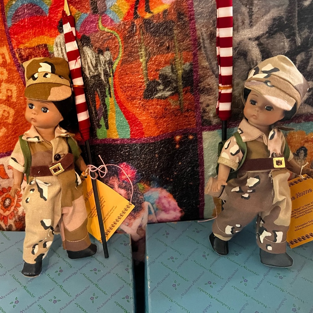 🇺🇸NIB VINTAGE MADAME ALEXANDER BOY & GIRL ARMY MILITARY UNITED STATES DOLLS